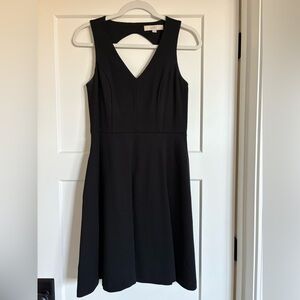 LOFT Black V-Neck Midi Dress